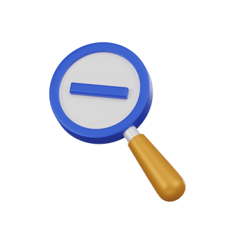 Minimal zoom out icon for app and website. 3d render isolated illustration. png