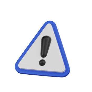 Minimal warning sign icon. 3d render isolated illustration. png