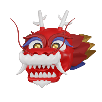 Chinese Dragon Head 3D Icon png