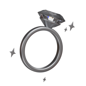 3D Diamond Engagement Ring Icon png