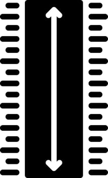 Vector solid black icon for length