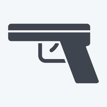 Icon Gun. related to Military And Army symbol. glyph style. simple design illustration vector