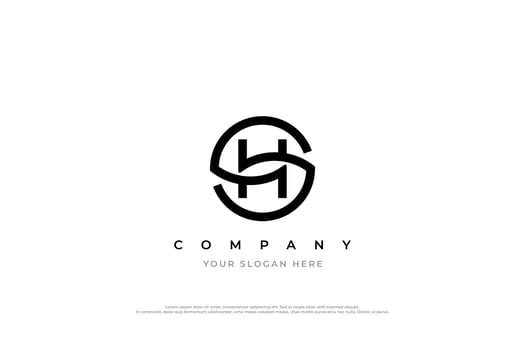 Luxury Letter HS or SH Logo Design vector