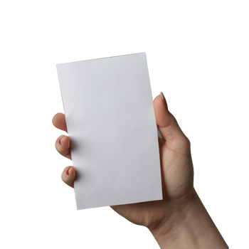 Hand holding empty papper banner PNG Free