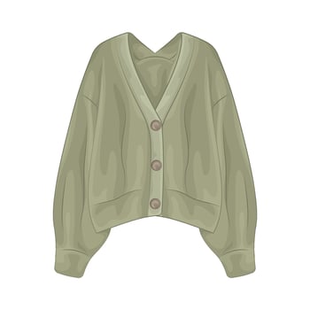 Illustration of  knitted cardigan vector