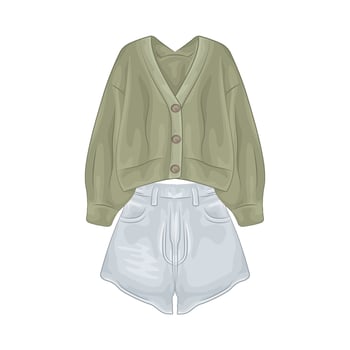 Illustration of  knitted cardigan vector