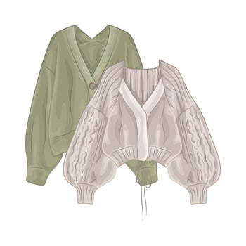 Illustration of  knitted cardigan vector
