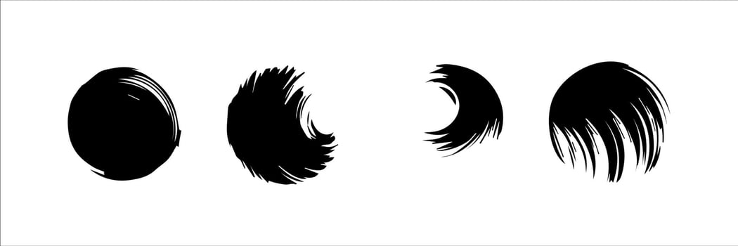 Vector set of grunge circle brush