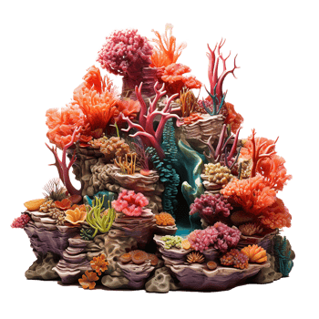 AI generated Coral reef png isolated on transparent background