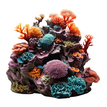 AI generated Coral reef png isolated on transparent background