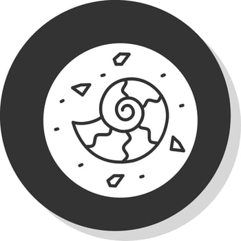 Fossil Glyph Grey Circle Icon vector