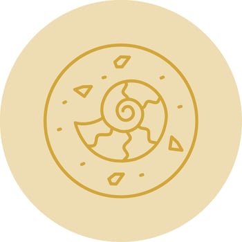 Fossil Line Yellow Circle Icon vector