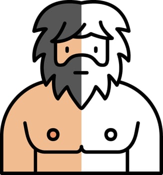 Men Filled Half Cut Icon vector