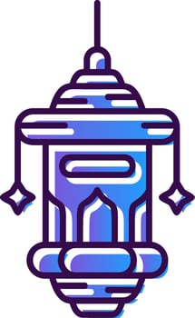 Oil lamp Gradient Filled Icon vector