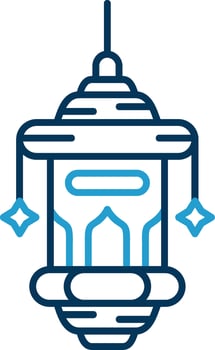 Oil lamp Line Blue Two Color Icon vector