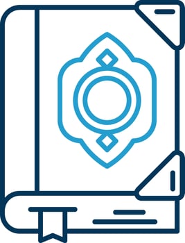 Quran Line Blue Two Color Icon vector