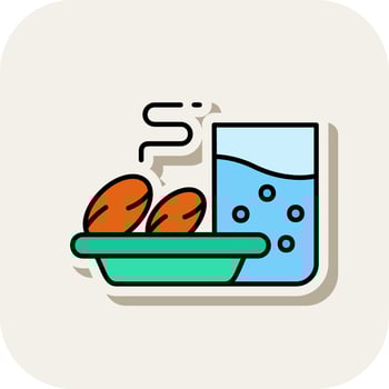 Iftar Line Filled White Shadow Icon vector