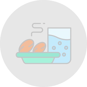Iftar Line Filled Light Circle Icon vector