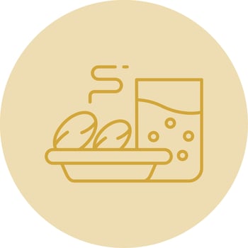 Iftar Line Yellow Circle Icon vector