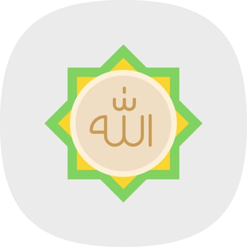 Allah Flat Curve Icon vector