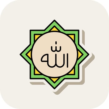 Allah Line Filled White Shadow Icon vector