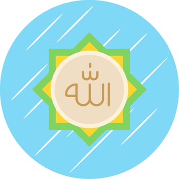 Allah Flat Blue Circle Icon vector