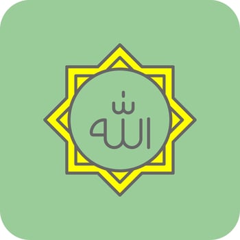 Allah Filled Yellow Icon vector