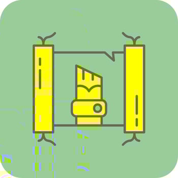 Caligraphy Filled Yellow Icon vector
