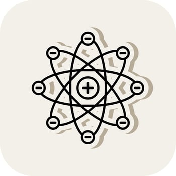 Atom Line Filled White Shadow Icon vector