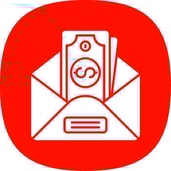 Envelope Glyph Curve Icon vector