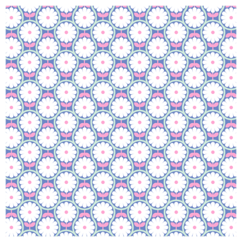 White Daisy Flowers Retro Modern Floral Pattern png