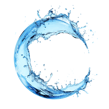 AI generated water circle splash on transparent background png