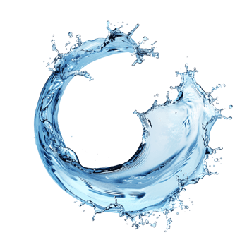 AI generated water circle splash on transparent background png