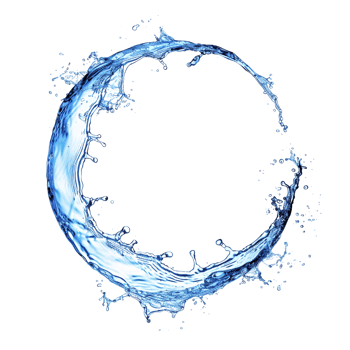 AI generated water circle splash on transparent background png