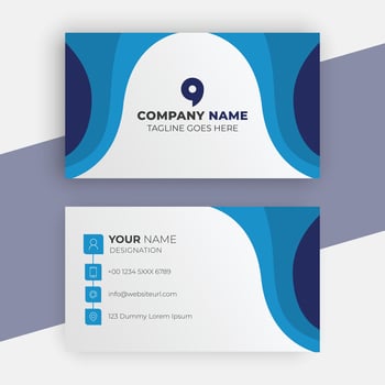 professional blue and white business card design template vector
