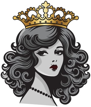 Vintage pretty girl in ornate crown vector