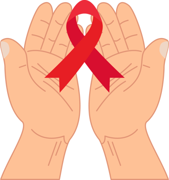 world cancer day poster with hand holding red ribbon png