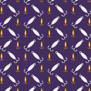 Fishing hook stunning trendy multicolor repeating pattern vector illustration background