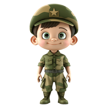 AI generated 3D Rendering of a Cartoon of Army Man with Uniform on Transparent Background - Ai Generated png