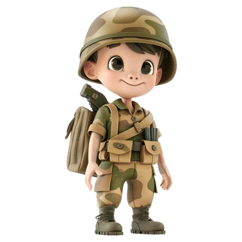 AI generated 3D Rendering of a Cartoon of Army Man with Uniform on Transparent Background - Ai Generated png