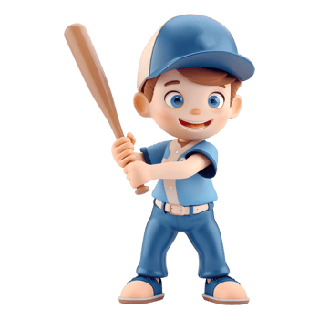 AI generated 3D Rendering of a Cartoon of Baseball Player on Transparent Background - Ai Generated png