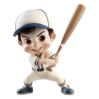 AI generated 3D Rendering of a Cartoon of Baseball Player on Transparent Background - Ai Generated png