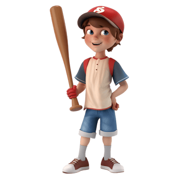 AI generated 3D Rendering of a Cartoon of Baseball Player on Transparent Background - Ai Generated png