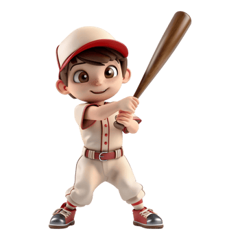 AI generated 3D Rendering of a Cartoon of Baseball Player on Transparent Background - Ai Generated png