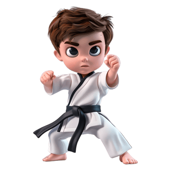 AI generated 3D Rendering of a Cartoon of Ninja Karate Boy on Transparent Background - Ai Generated png
