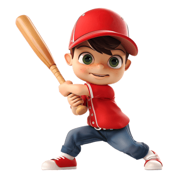 AI generated 3D Rendering of a Cartoon of Baseball Player on Transparent Background - Ai Generated png