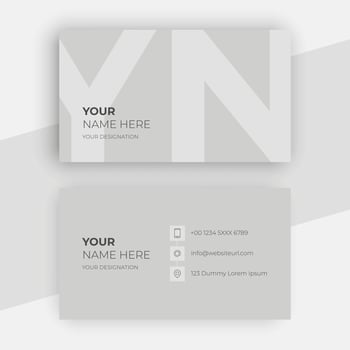 Modern business card template with white and gray background vector