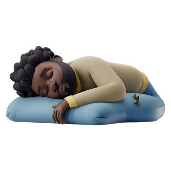 AI generated 3D Rendering of a Cartoon of Man Sleeping on Transparent Background - Ai Generated png