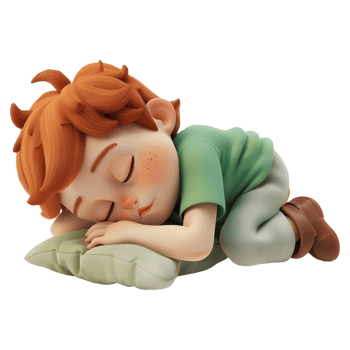 AI generated 3D Rendering of a Cartoon of Man Sleeping on Transparent Background - Ai Generated png