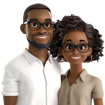 AI generated 3D Rendering of a Cartoon of Happy Cute Couple Standing on Transparent Background - Ai Generated png